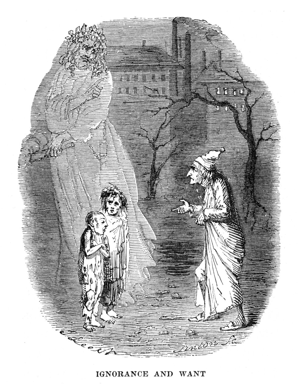 Scen från A Christmas Carol av Charles Dickens, 1843 av Unbekannt