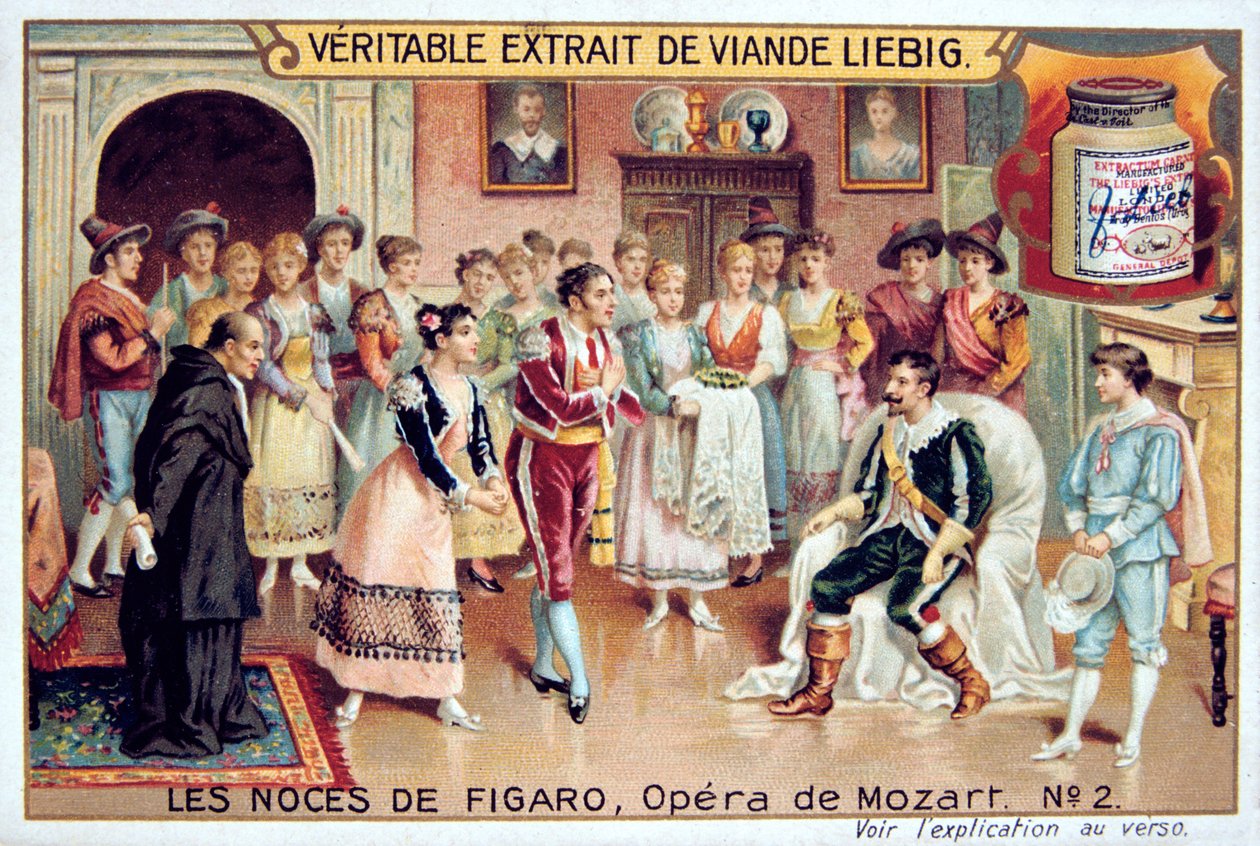 Scen från Mozarts opera Figaros bröllop, 1786 1905. av Unbekannt