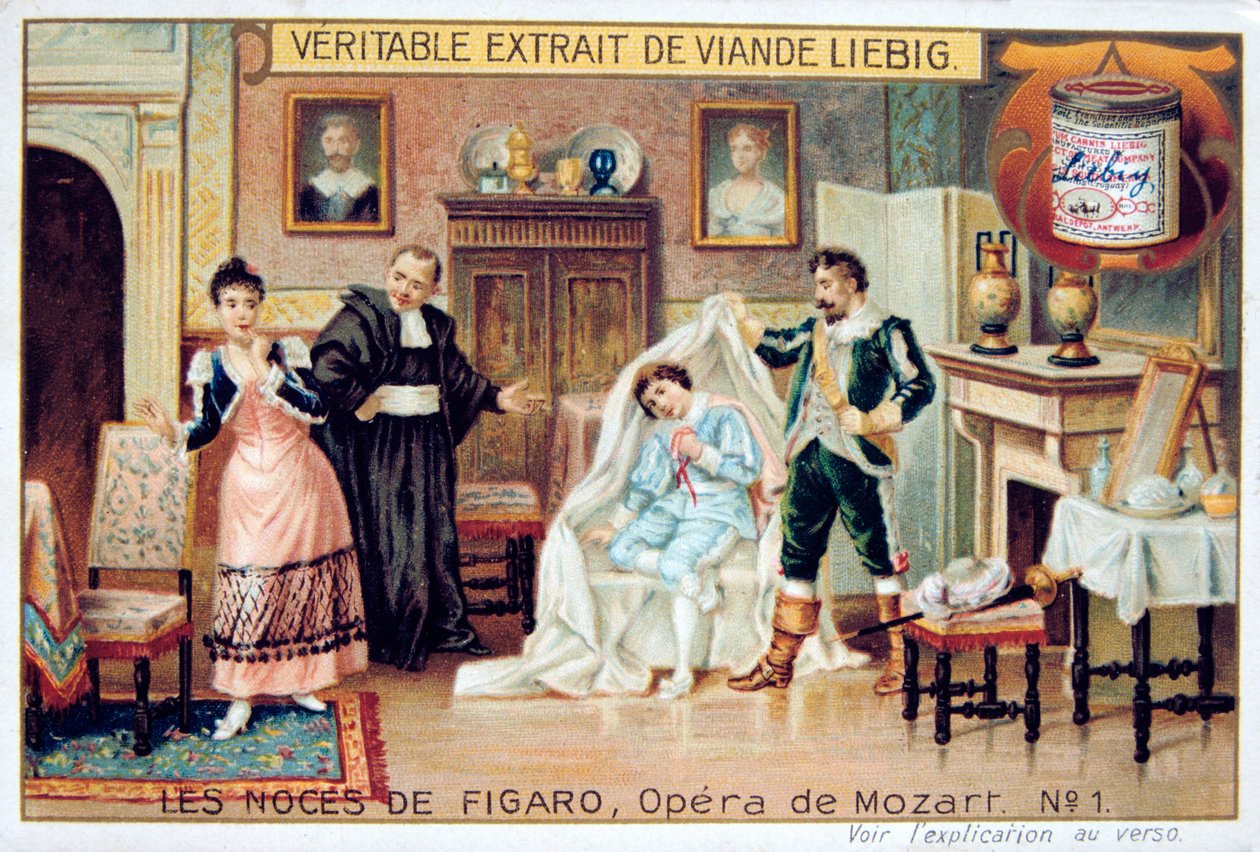 Scen från Mozarts opera Figaros bröllop, 1786 1905. av Unbekannt