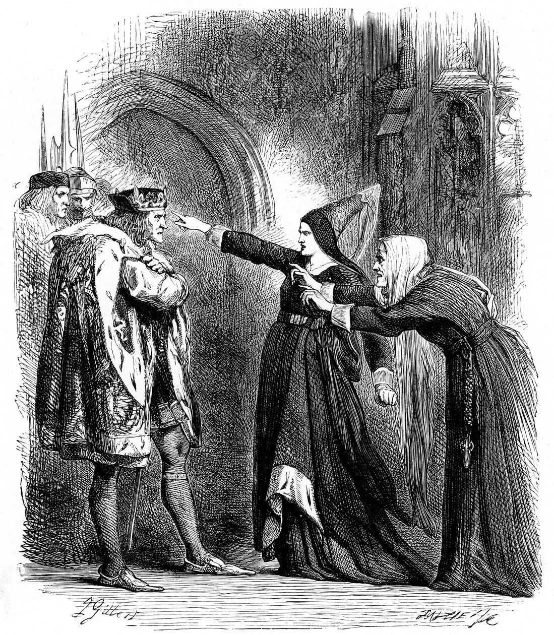Scen från Shakespeares Richard III, 1591 c1858 av Unbekannt