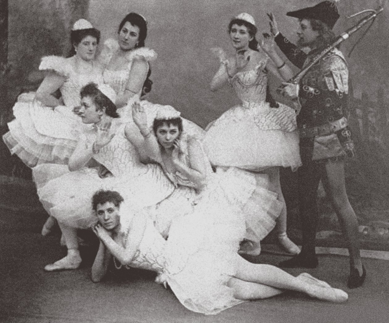 Scen från Ballet Swan Lake, Mariinsky Theatre. 1895 av Unbekannt