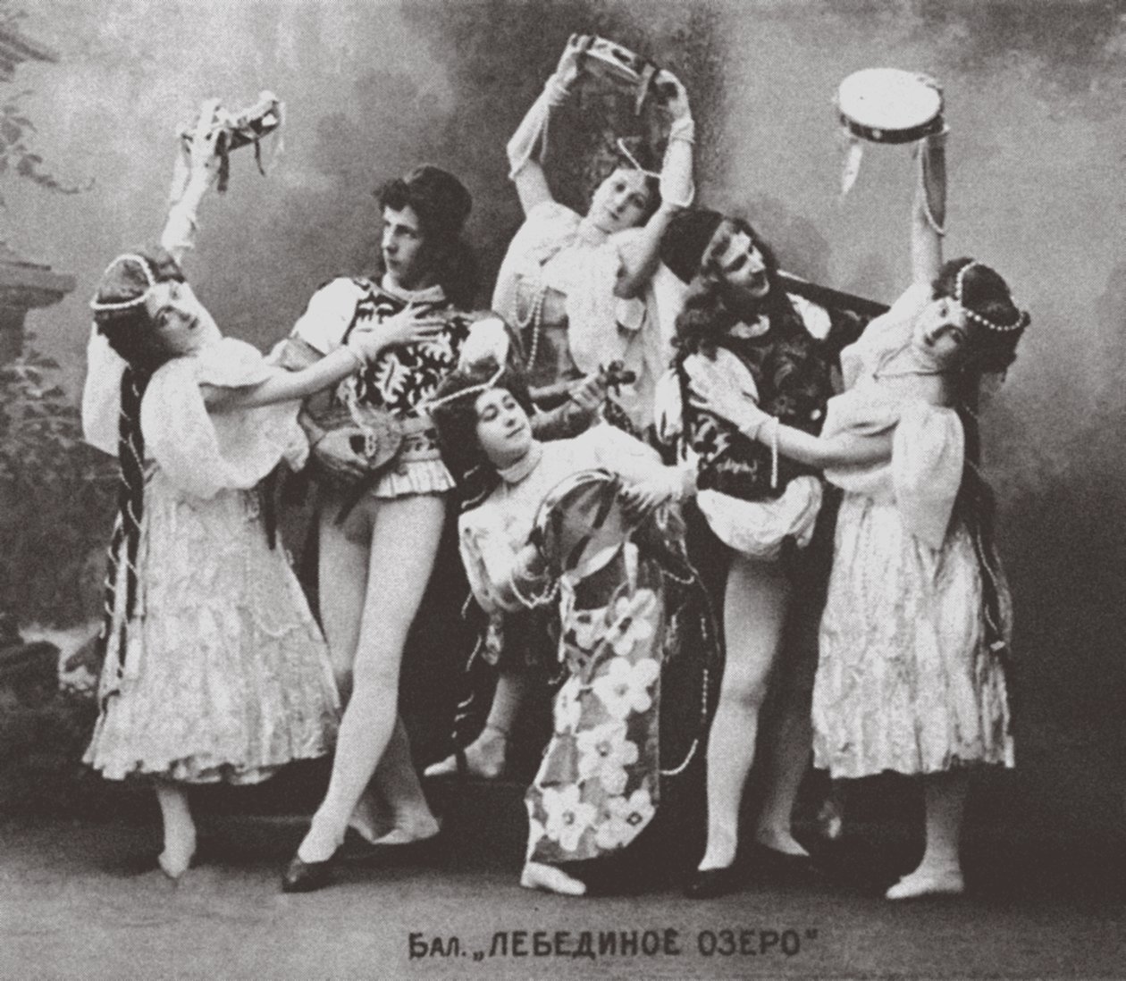 Scen från Ballet Swan Lake, Mariinsky Theatre. 1895 av Unbekannt