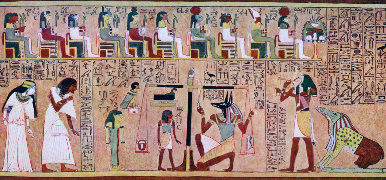 Scen från Book of the Dead of Any, egyptisk, c1275 f.Kr., c1900-1920 av Unbekannt