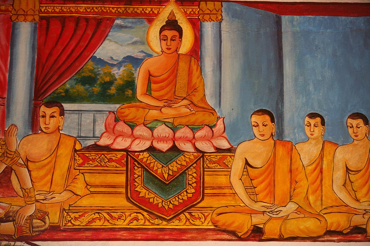 Scen från Buddha Vientiane Laos liv av Unbekannt