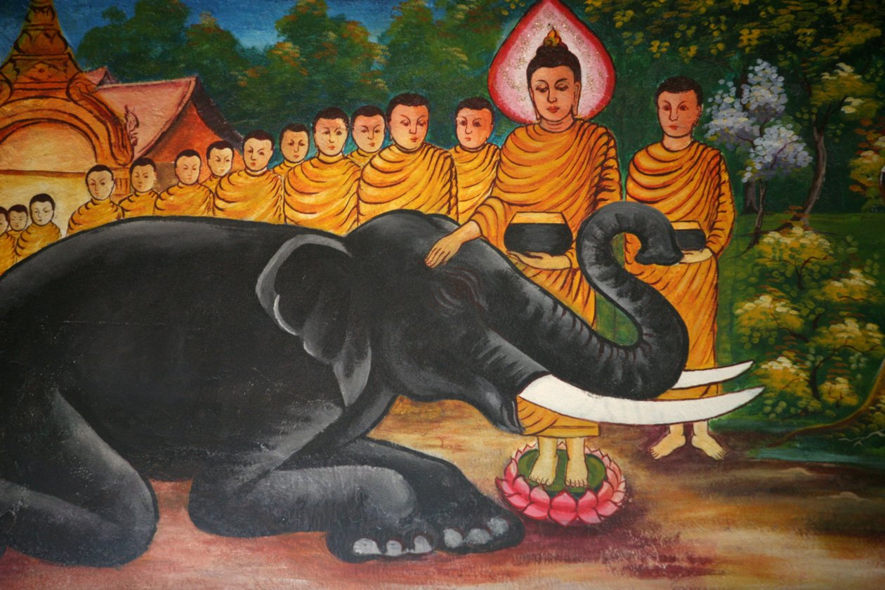 Scen från Buddha Vientiane Laos liv av Unbekannt