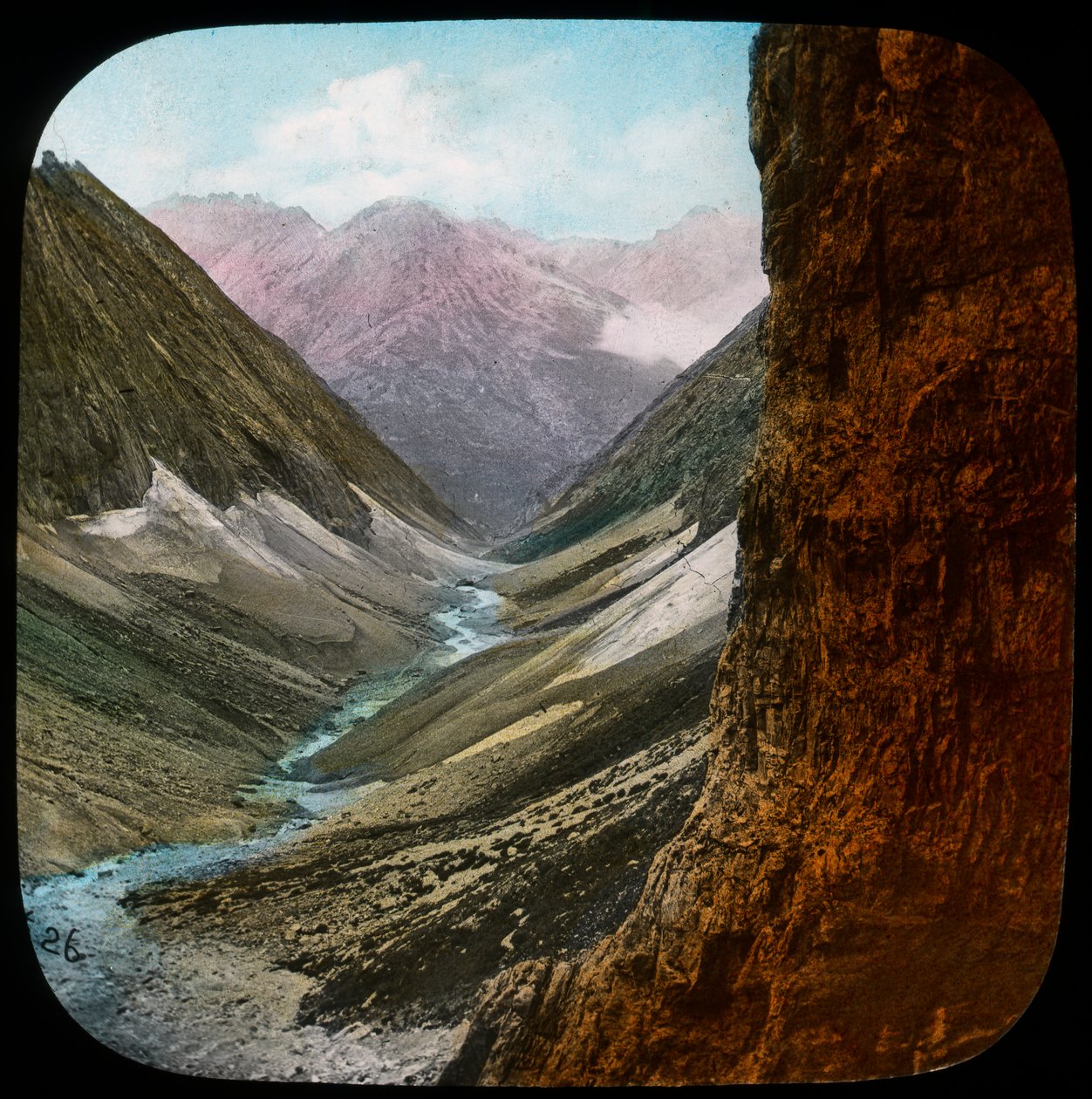 Scen i Himalaya, Indien, sent 1800-tal eller tidigt 1900-tal av Unbekannt