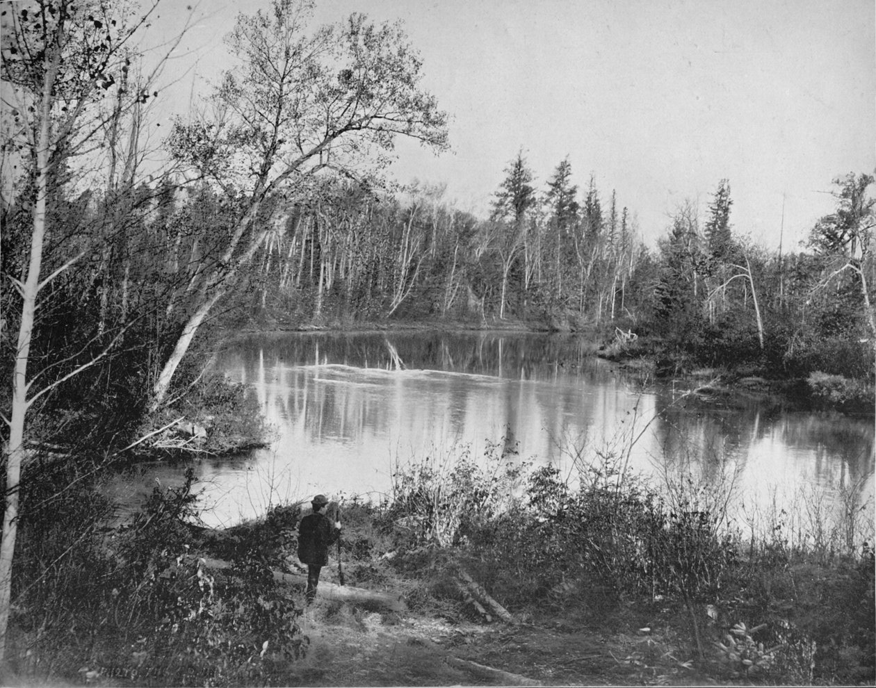 Scen på Peshtigo River, Wisconsin, c1897. av Unbekannt