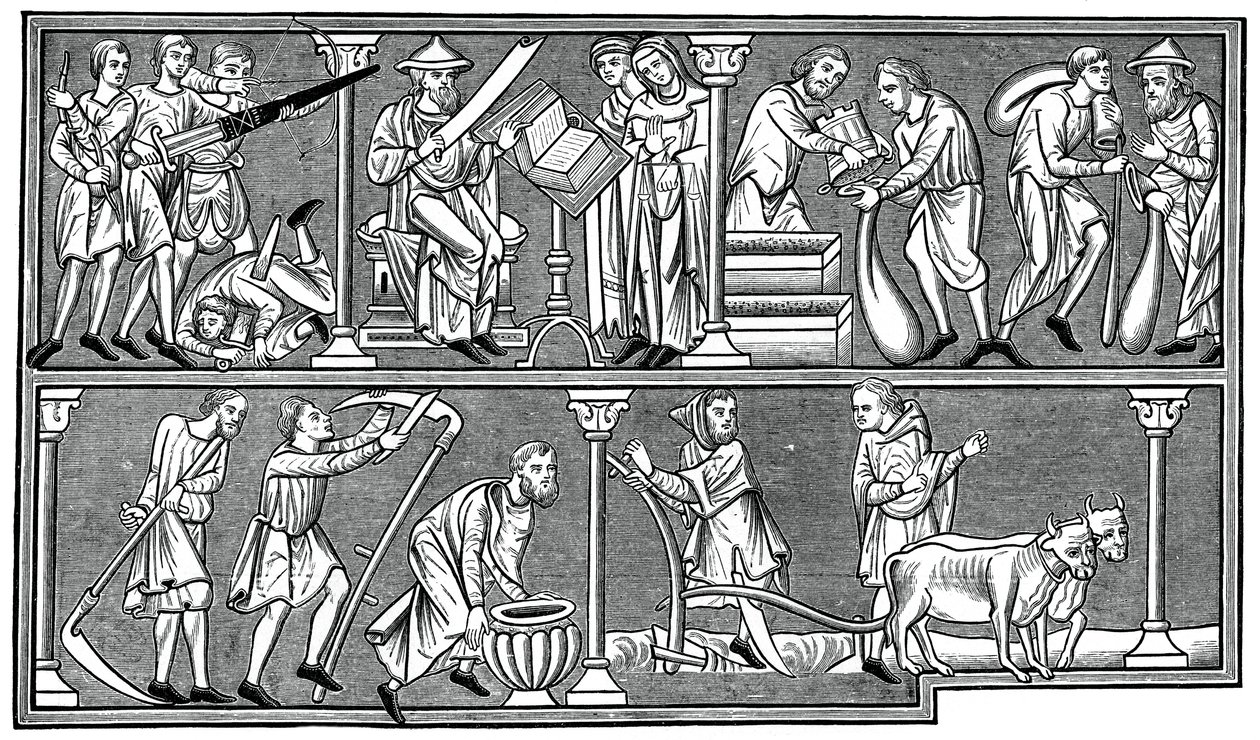 Scener av medeltida liv, 1200-talet, 1870 av Unbekannt