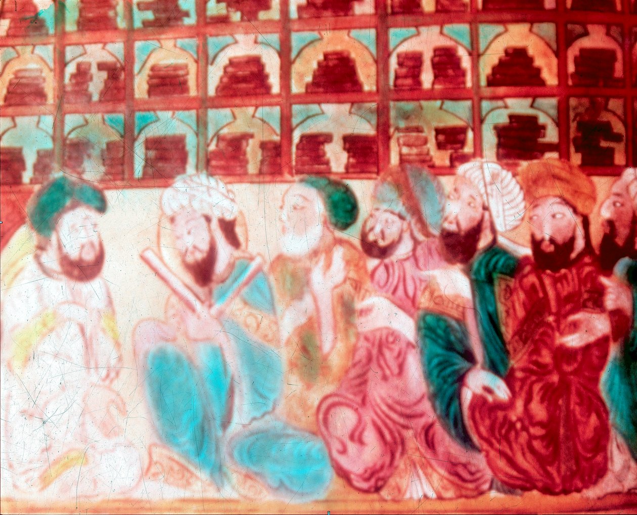 Scholars in the Abode of Wisdom, en vetenskapsakademi, Bagdad, Irak, 1300-talet av Unbekannt