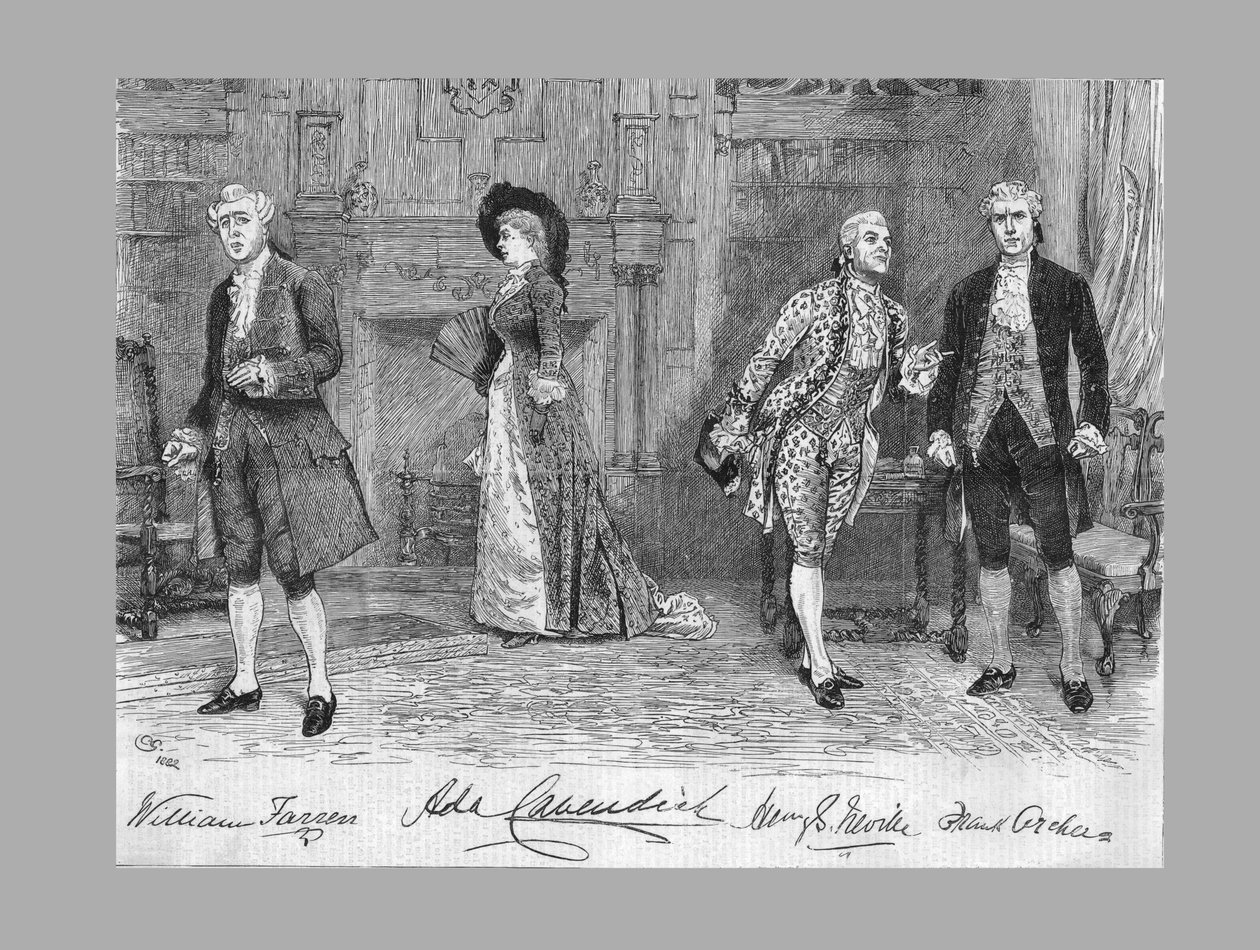 Skola för skandalspel på Vaudeville Theatre, 1882 av Unbekannt