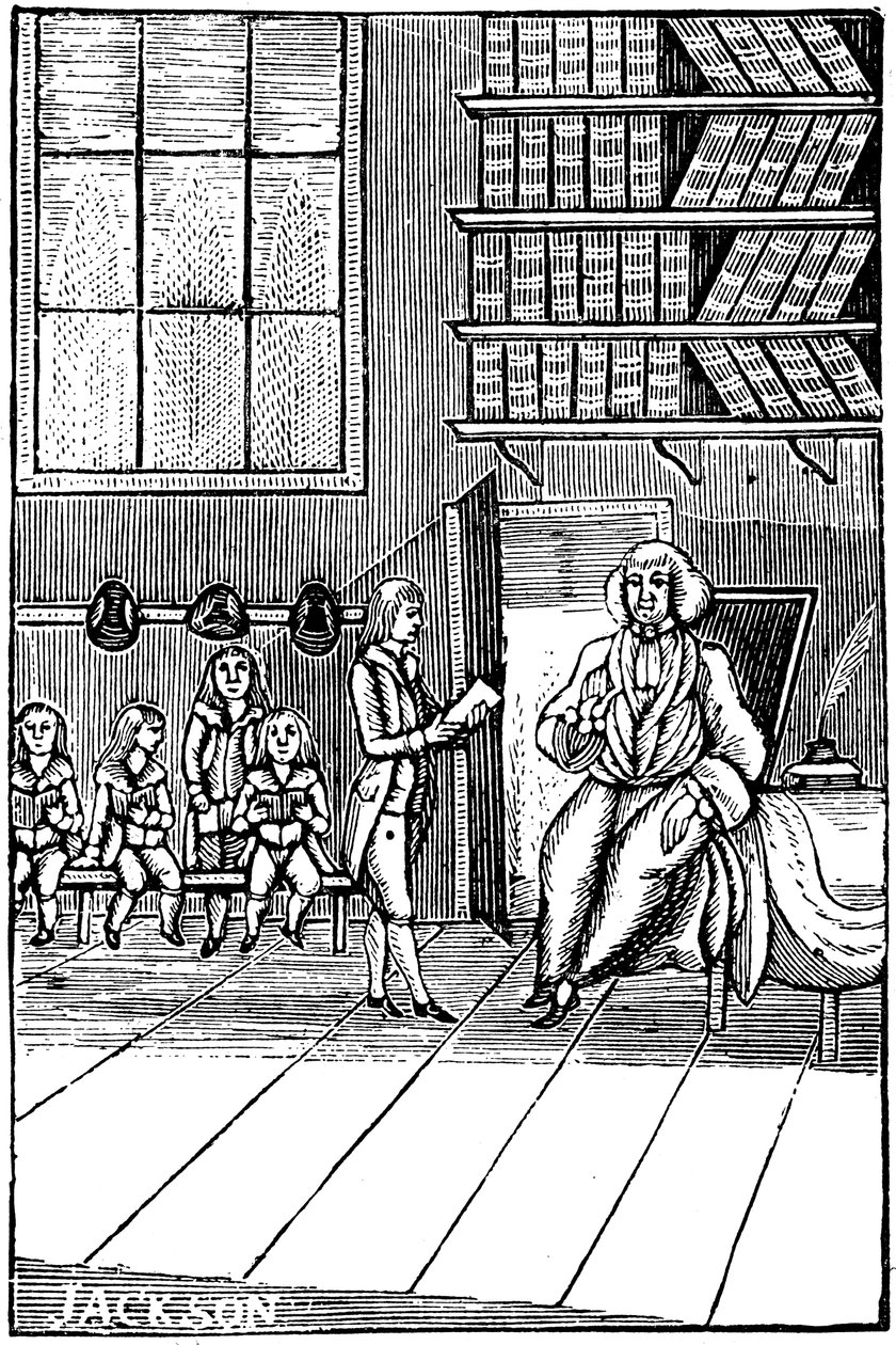 Skolmästare och hans elever, 1700-talet av Unbekannt