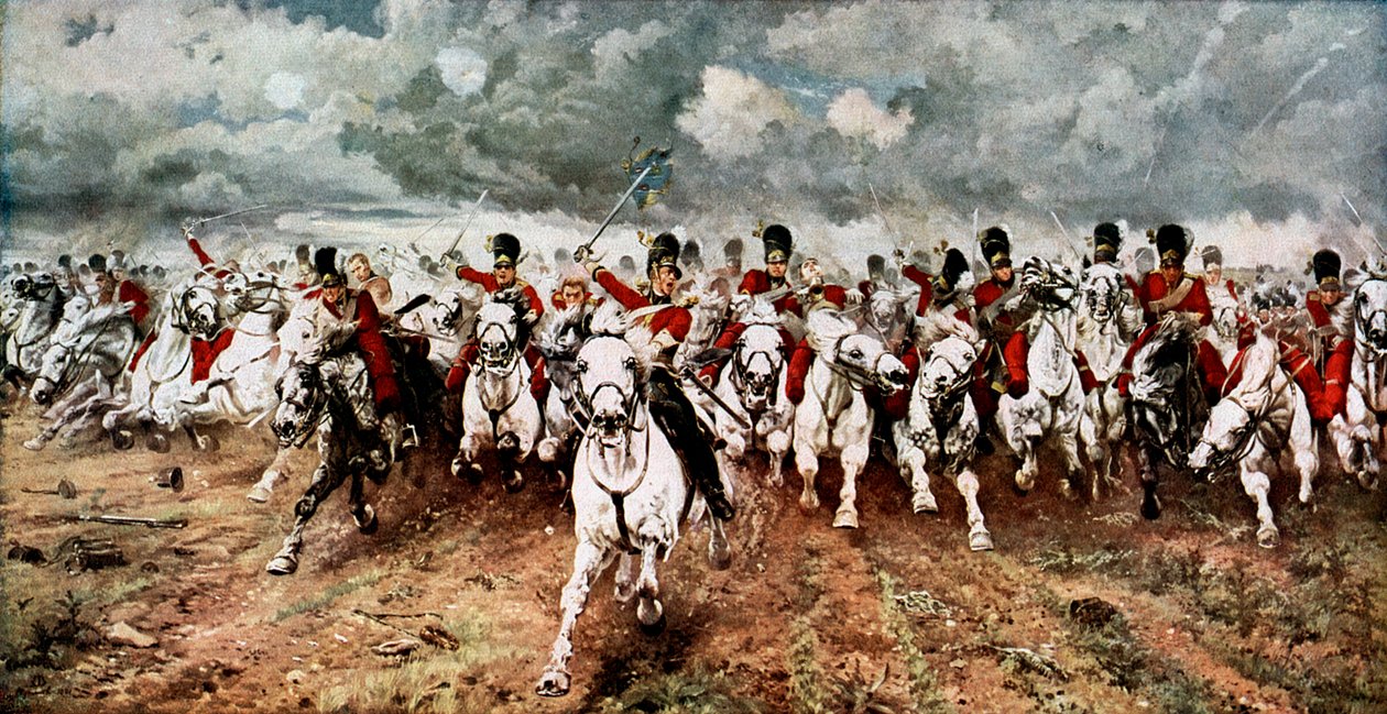 Skottland för evigt, anfallet mot de skotska gråa vid Waterloo, 18 juni 1815 av Unbekannt