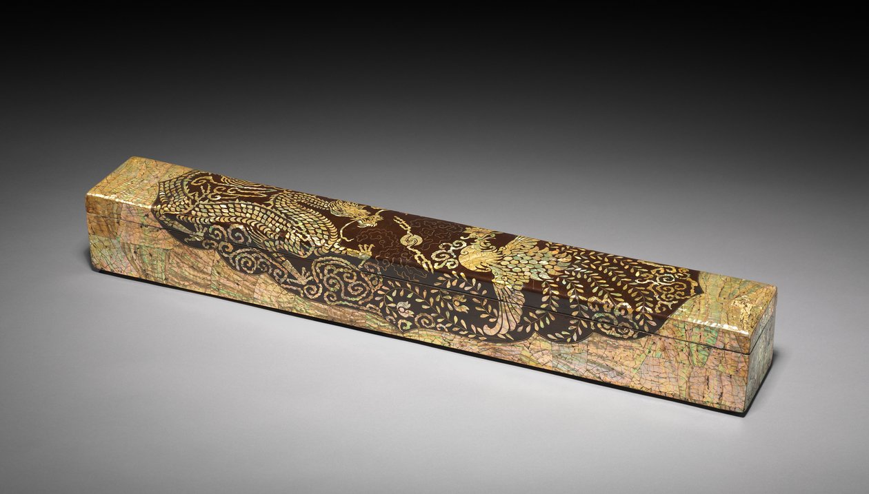 Scroll Box med Dragon and Phoenix Design, 1700-1800-tal. av Unbekannt