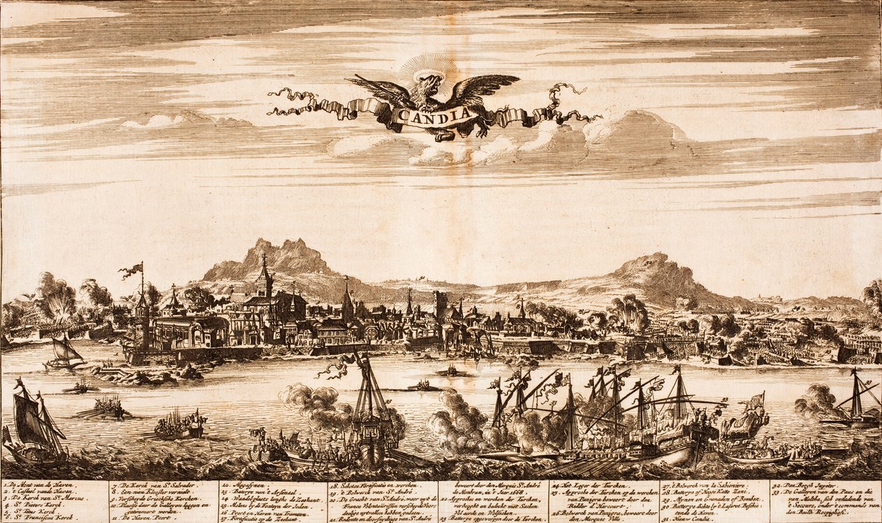 Sjöstrid under belägringen av Candia Från: Scene of War, 1675. av Unbekannt