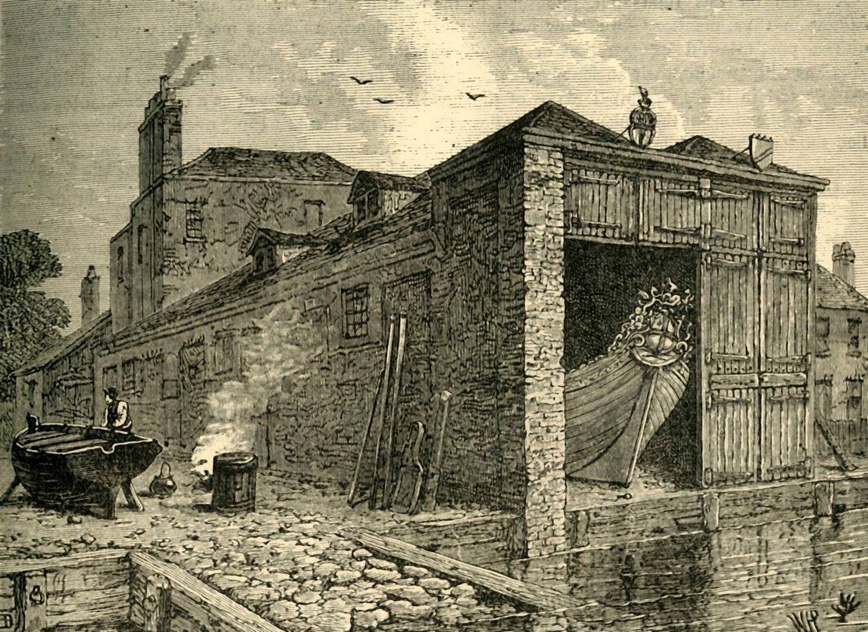 Searles Boat-Yard 1830, c1878. av Unbekannt