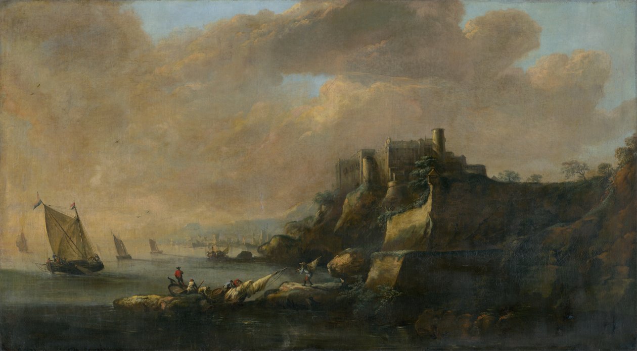 Seascape with a Castle av Unbekannt