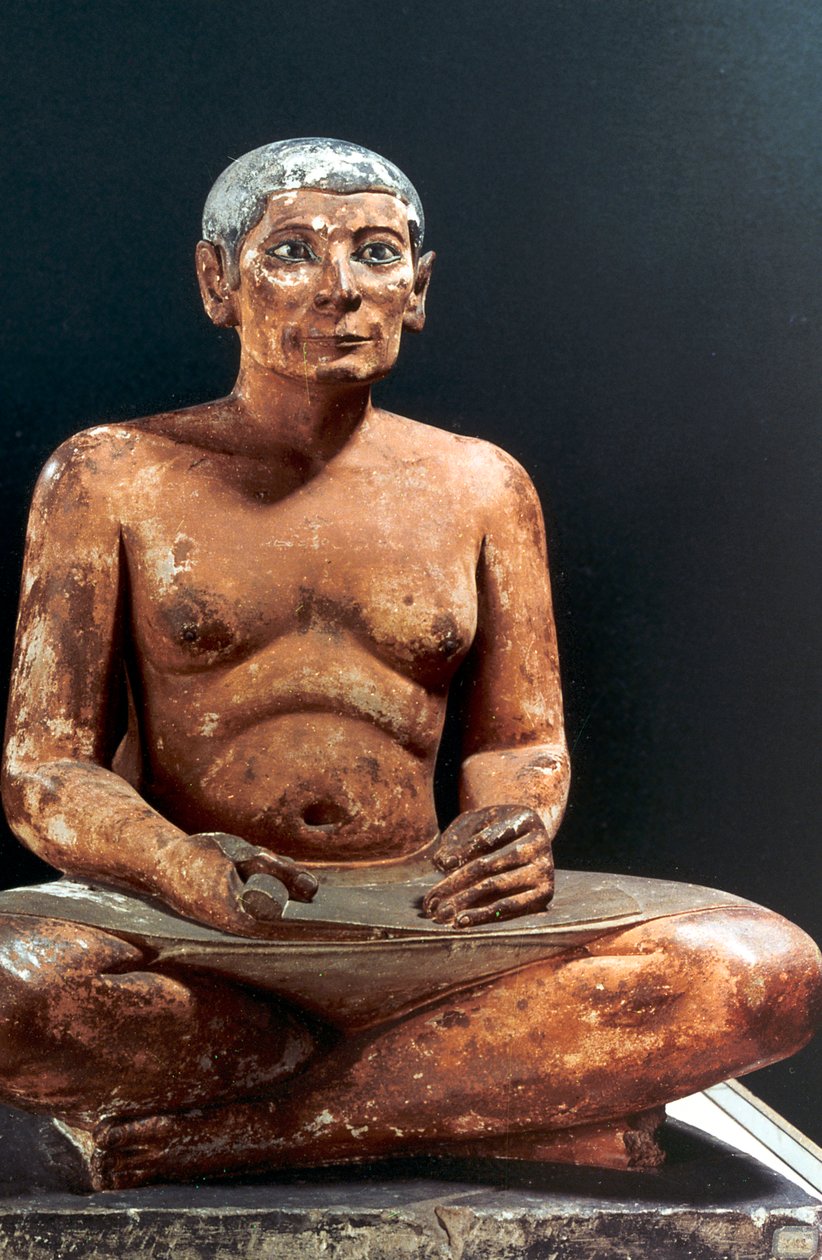Sittande skrivare, fornegyptier, 5:e dynastin, 2498-2345 f.Kr. av Unbekannt