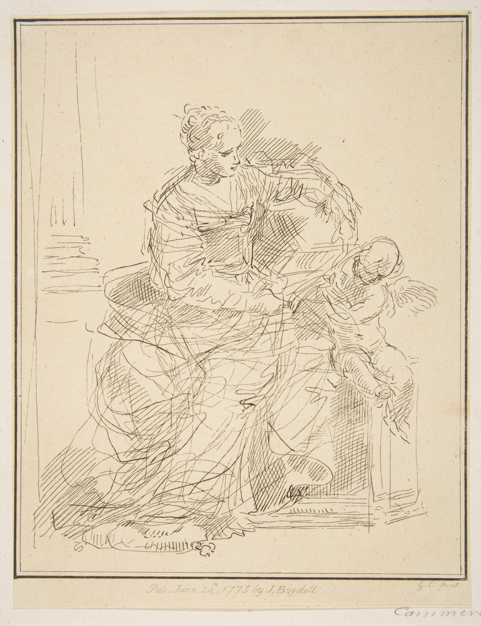 Sittande kvinna med putto, 1775. av Unbekannt