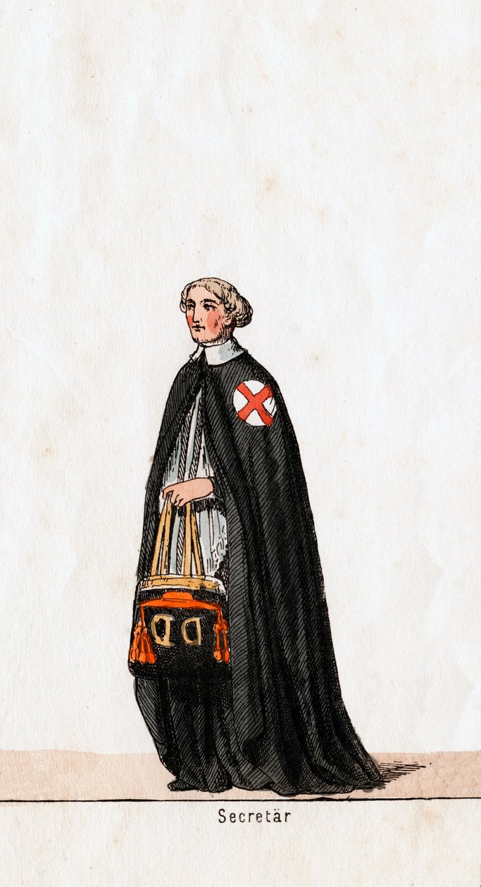 Sekreterare, kostymdesign för Shakespeares pjäs, Henry VIII, 1800-talet av Unbekannt