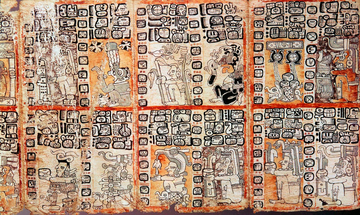 Avsnitt från Maya Troano Codex, 1400-talet av Unbekannt
