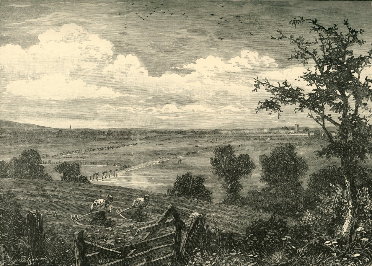 Sedgemoor, från Middlezoy, 1898. av Unbekannt