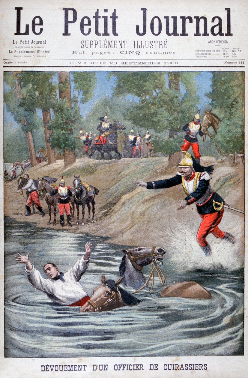 Självuppoffring av en fransk kurassier, 1900 av Unbekannt