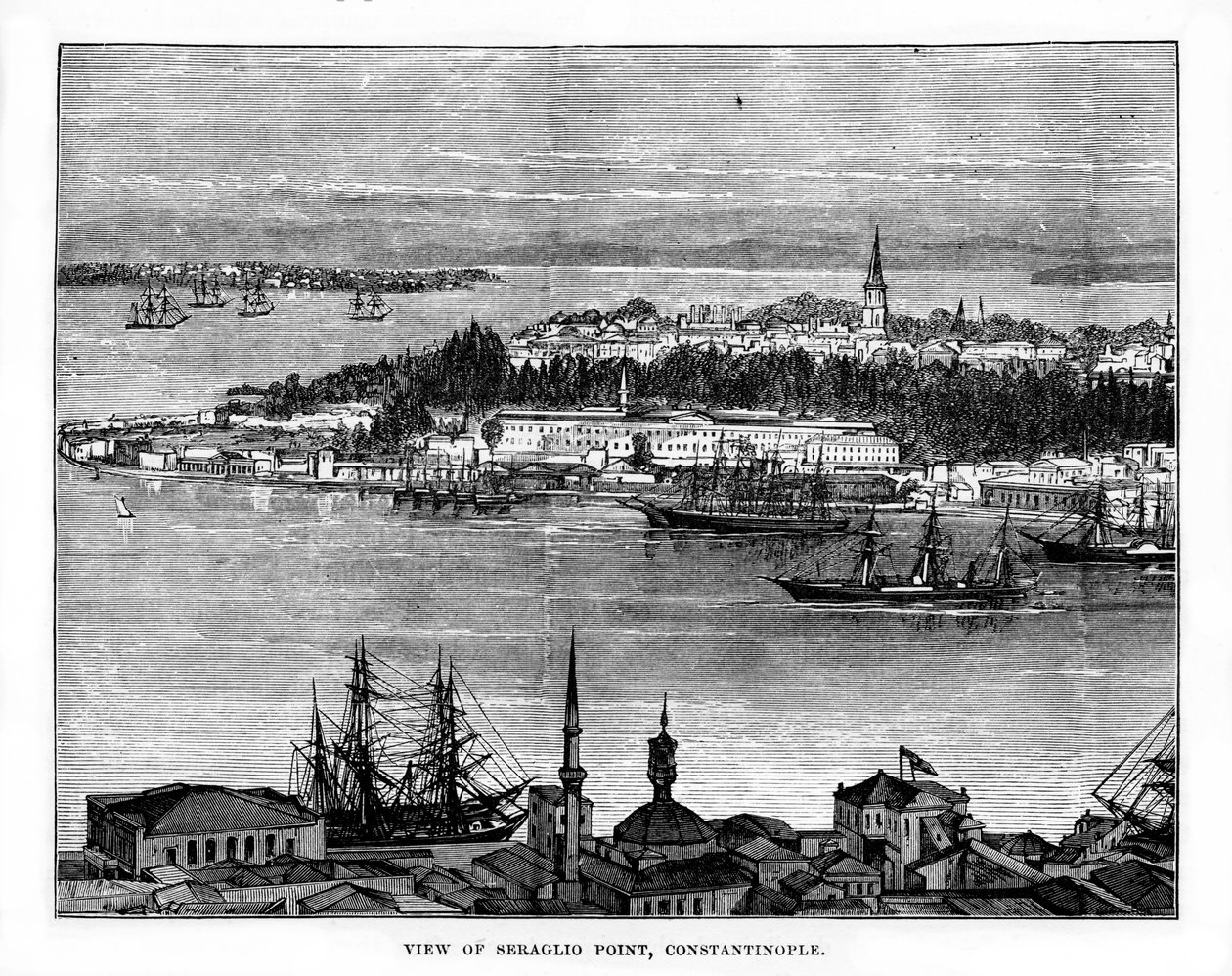 Seraglio Point, Konstantinopel, Turkiet, 1800-talet av Unbekannt