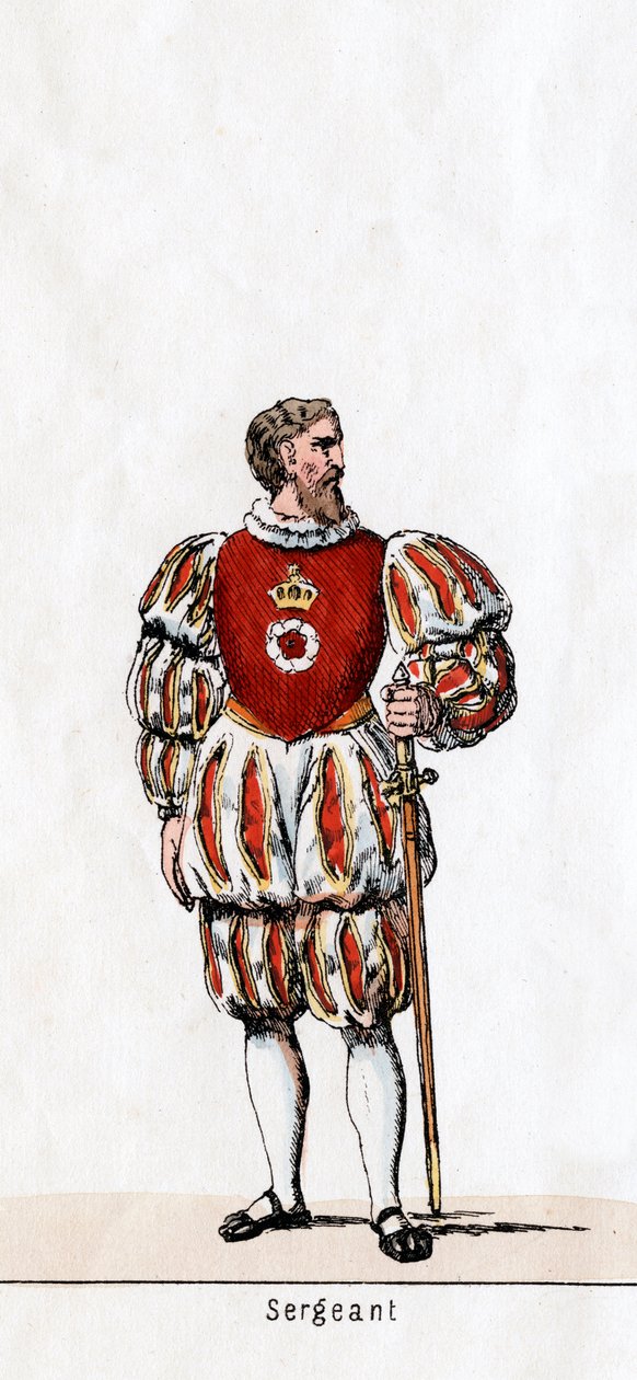 Sergeant, kostymdesign för Shakespeares pjäs, Henry VIII, 1800-talet av Unbekannt