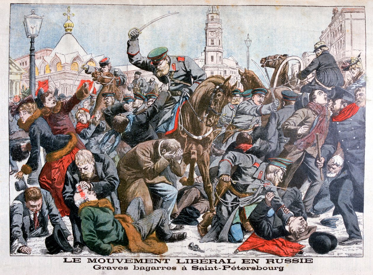 Allvarliga strider av den liberala rörelsen i Ryssland, St Petersburg, 1904 av Unbekannt