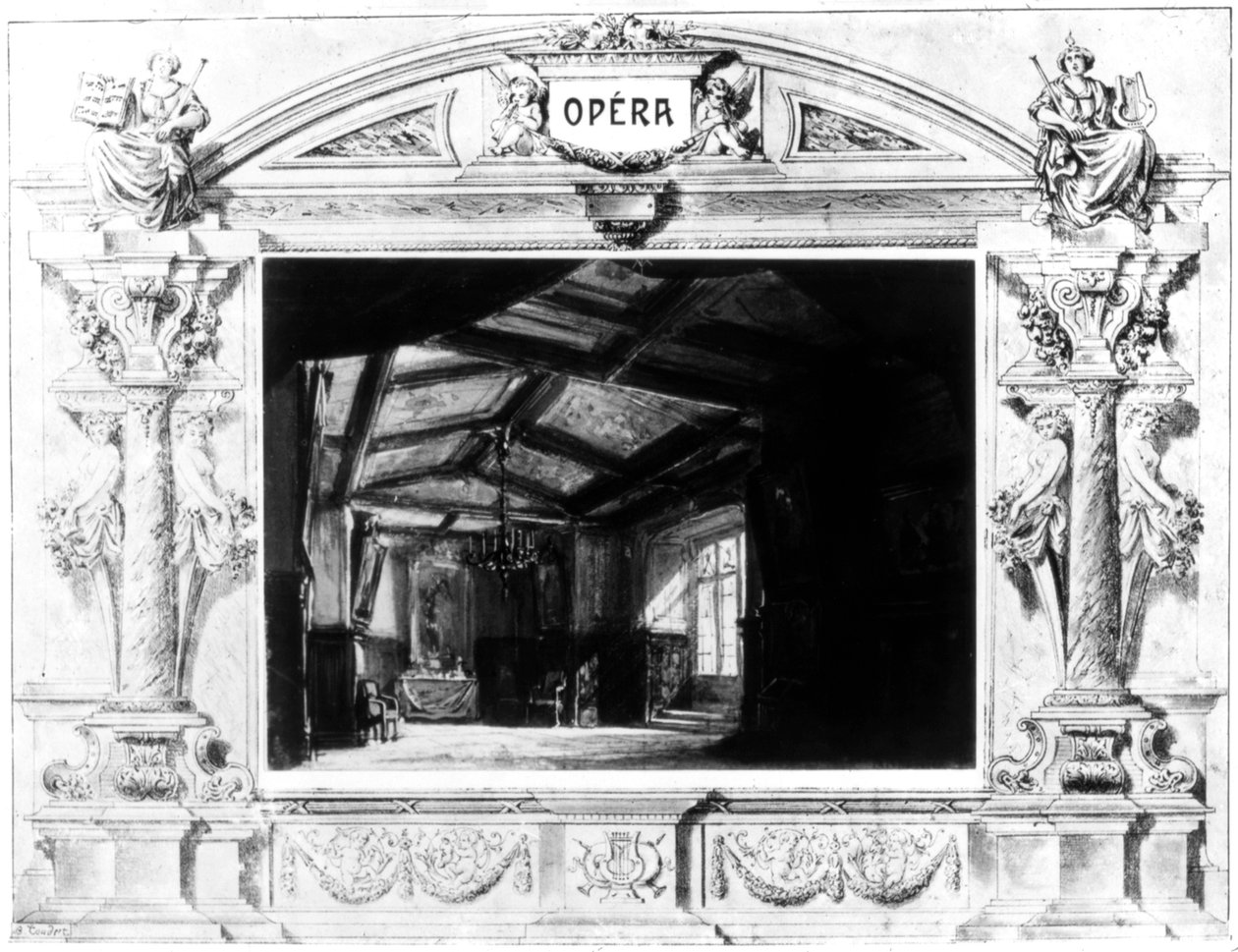 Scenografi för Mozarts Don Giovanni, 1875 av Unbekannt