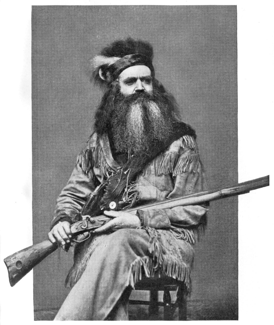 Seth Kinman, amerikansk jägare, 1800-talet, 1908 av Unbekannt