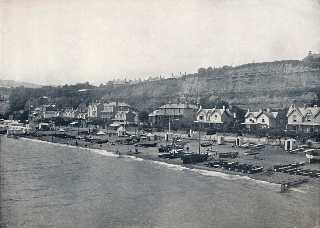 Shanklin - Utsikt över stranden och höjderna, 1895 av Unbekannt