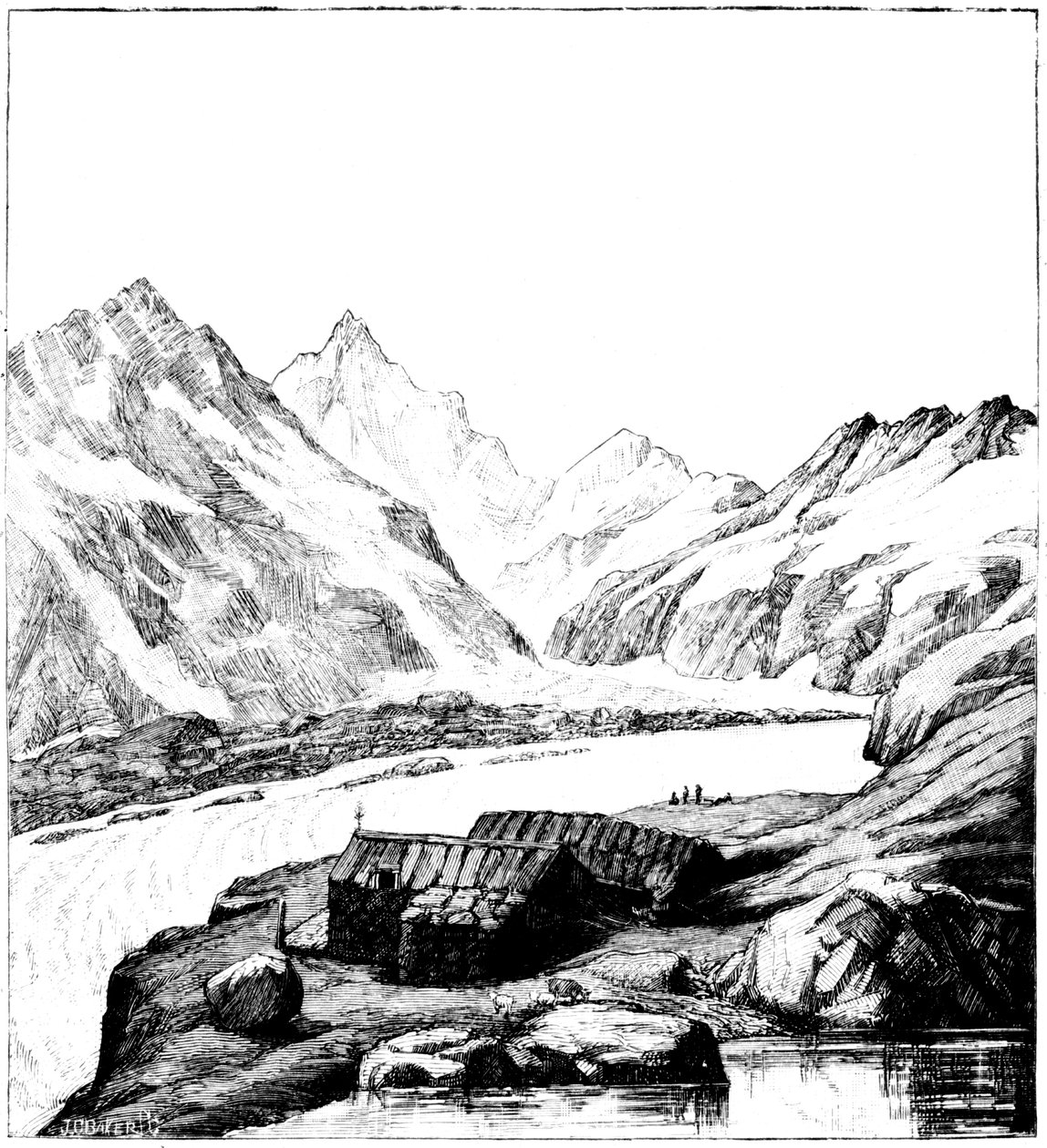 Skyddsrum byggt av glaciologen Louis Agassiz, Aar-glaciären, Schweiz, 1842 1885 av Unbekannt