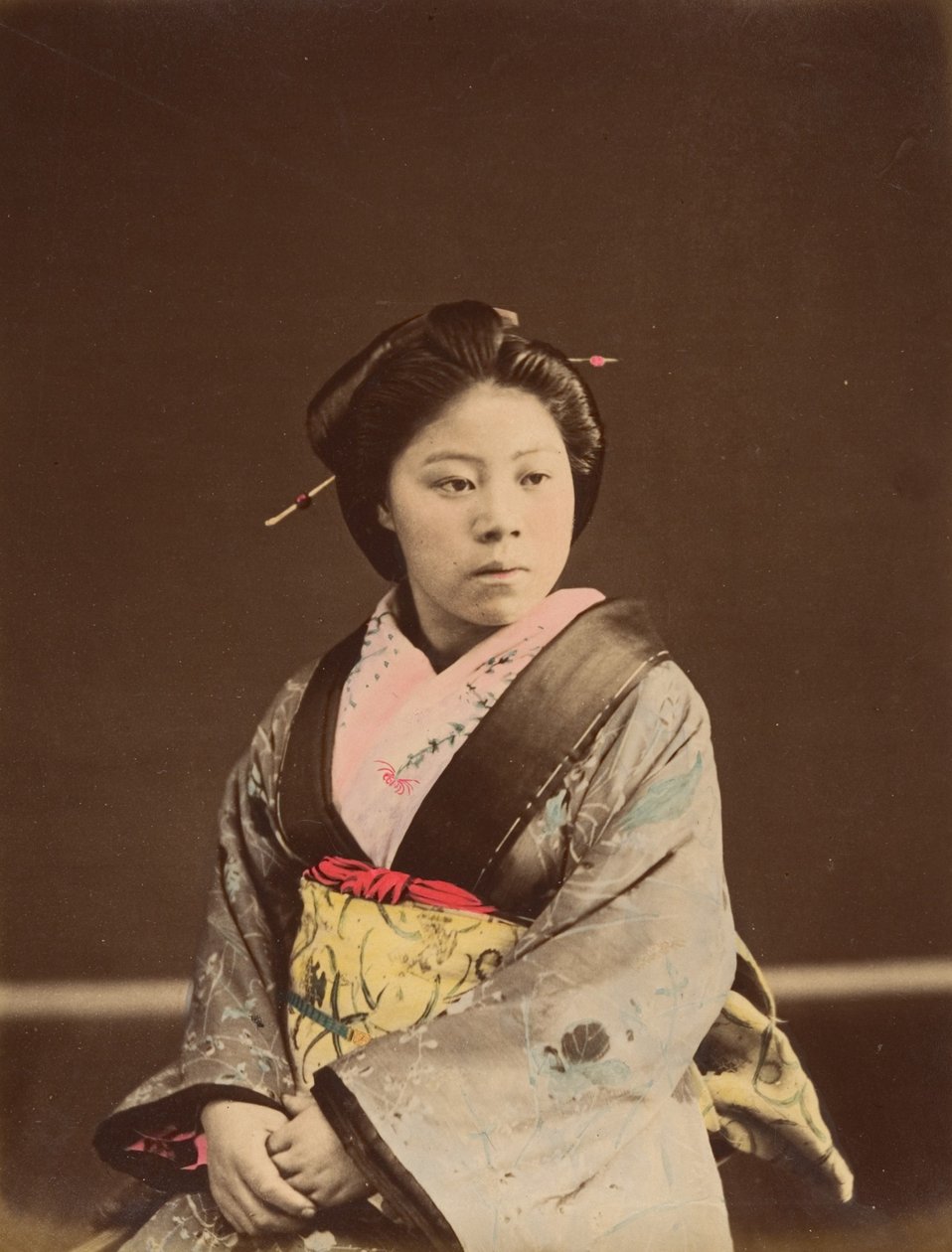Shin, en välkänd tehusflicka i Yokohama, 1870-talet. av Unbekannt