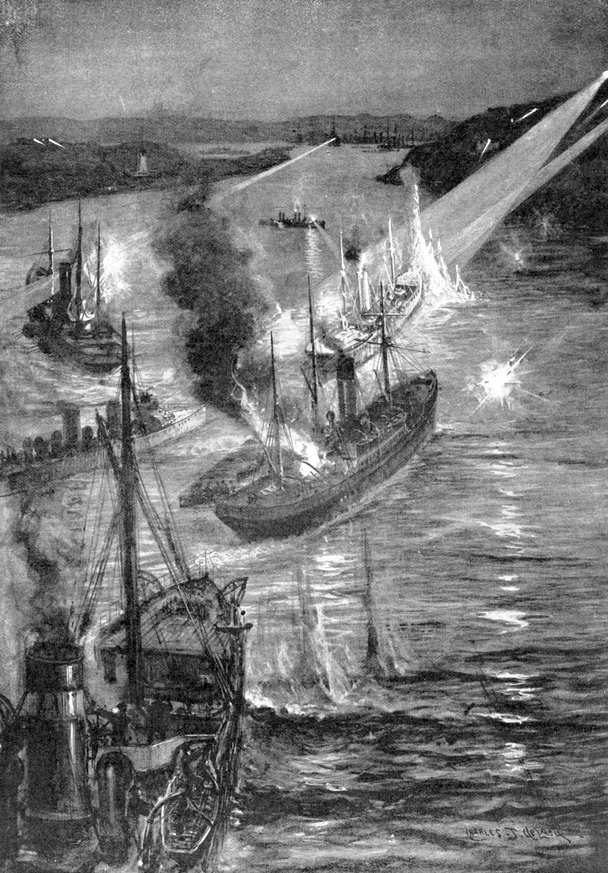 Skeppsstrid vid det rysk-japanska kriget, 1904 av Unbekannt