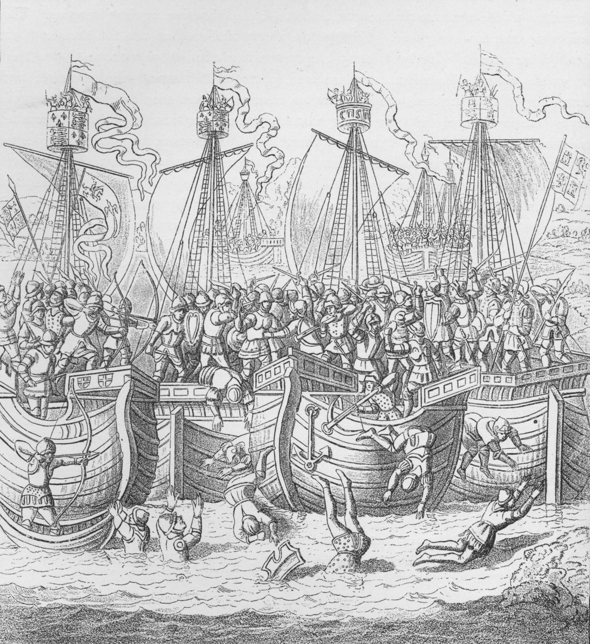 Skeppar i La Rochelle, Frankrike, 1372, c1804 1906 av Unbekannt