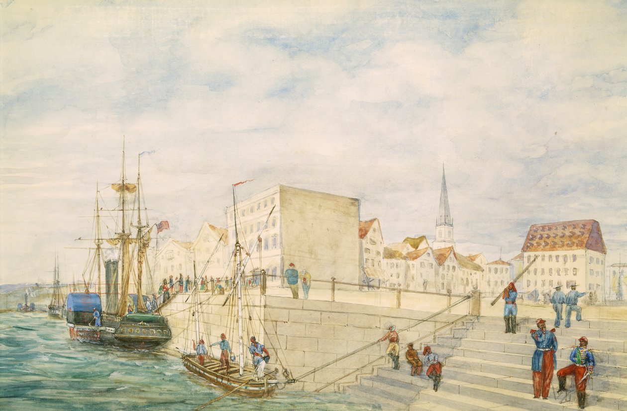 Skickar i en hamn, en del av London till Hong Kong Panorama av Unbekannt
