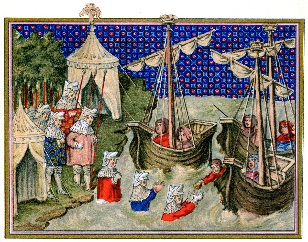 Fartyg som tar med proviant till den engelska värden, Richard II:s kampanj i Irland, 1399, 1893 av Unbekannt