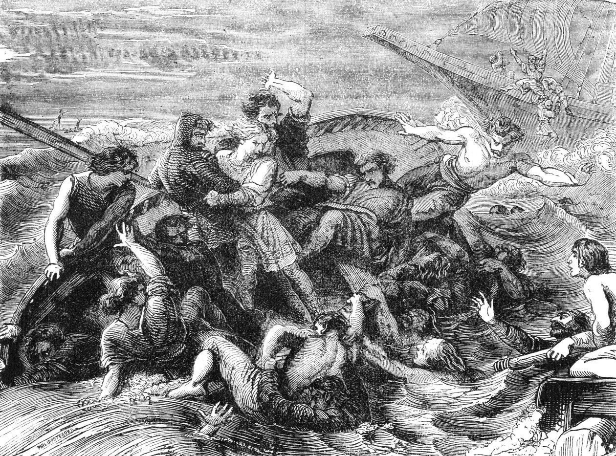 Skeppsbrott av prins William, son till Henrik I, 1120, 1800-talet av Unbekannt