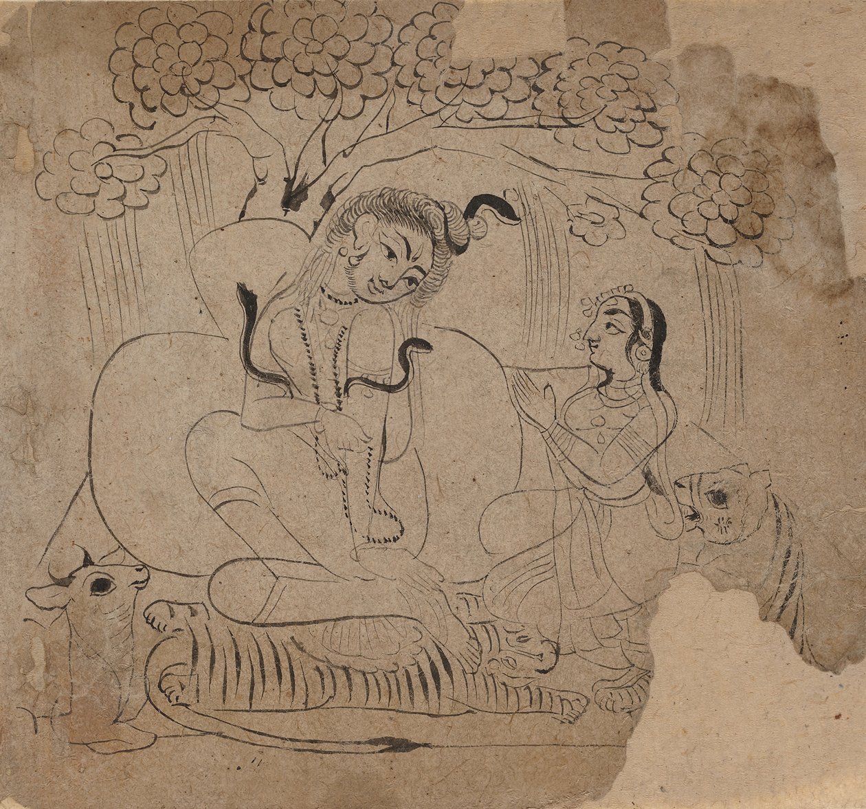 Shiva och Parvati, 1800-talet. av Unbekannt
