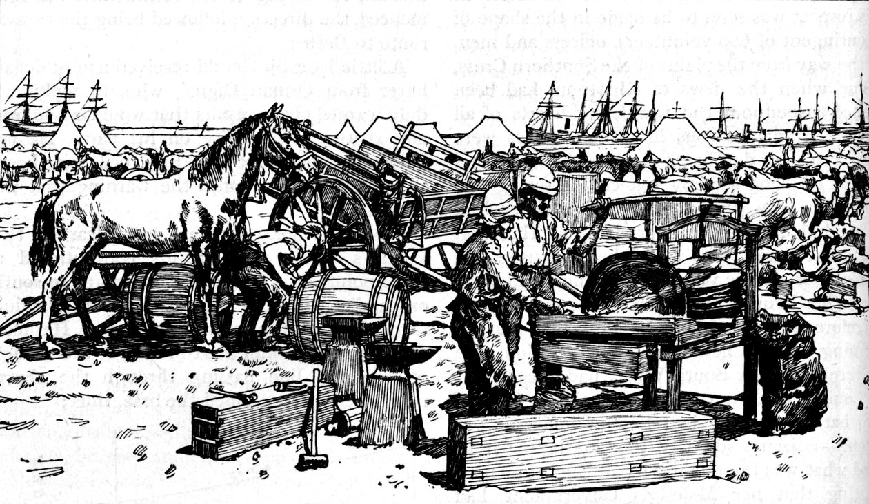 Shoeing Forge från New South Wales Artillery i Suakim, c1885, 1902 av Unbekannt
