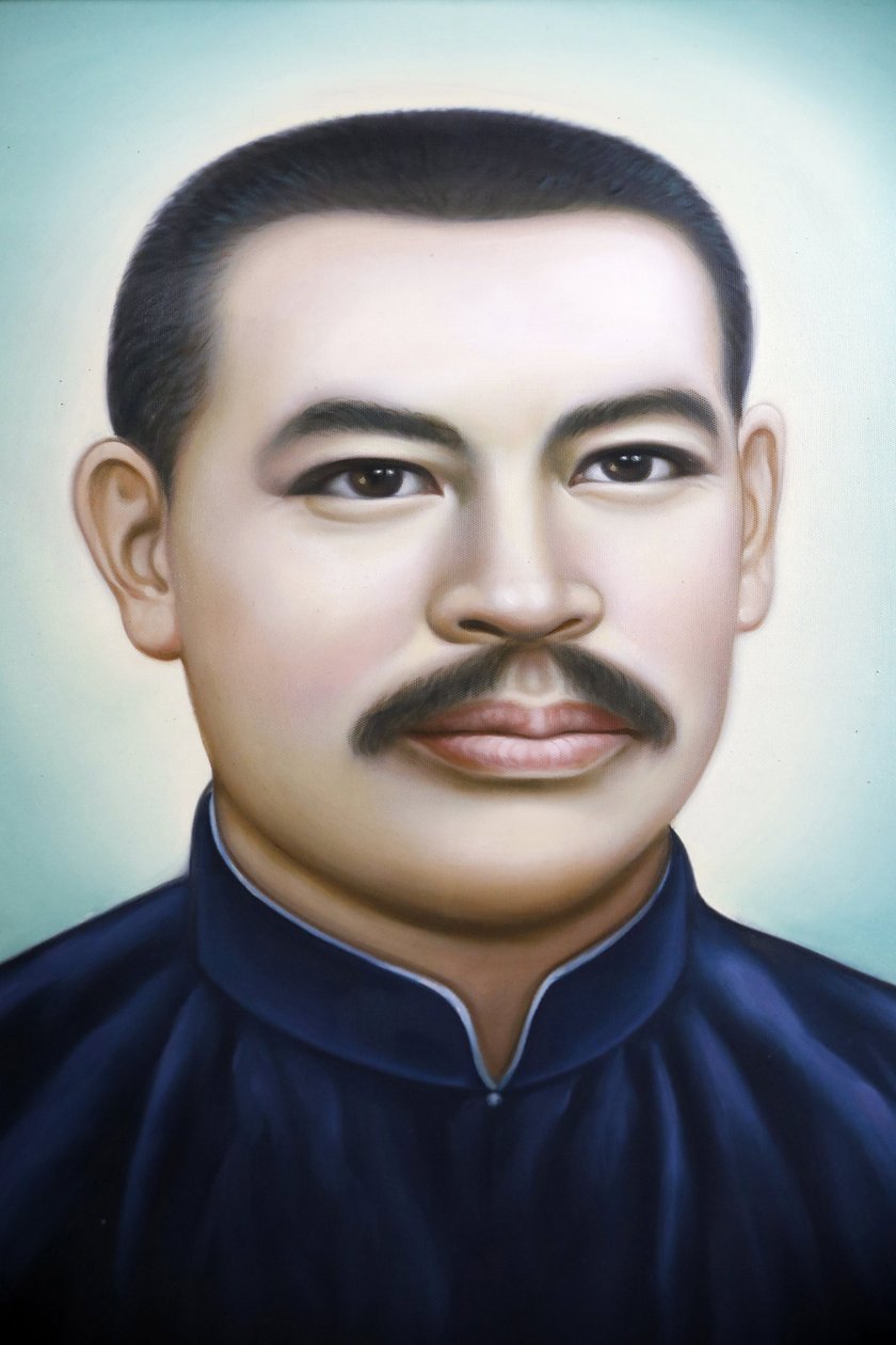 Butik som säljer religiösa kristna föremål. Fader Francois Xavier Truong Buu Diep. Porträtt. Ho Chi Minh City. Vietnam av Unbekannt