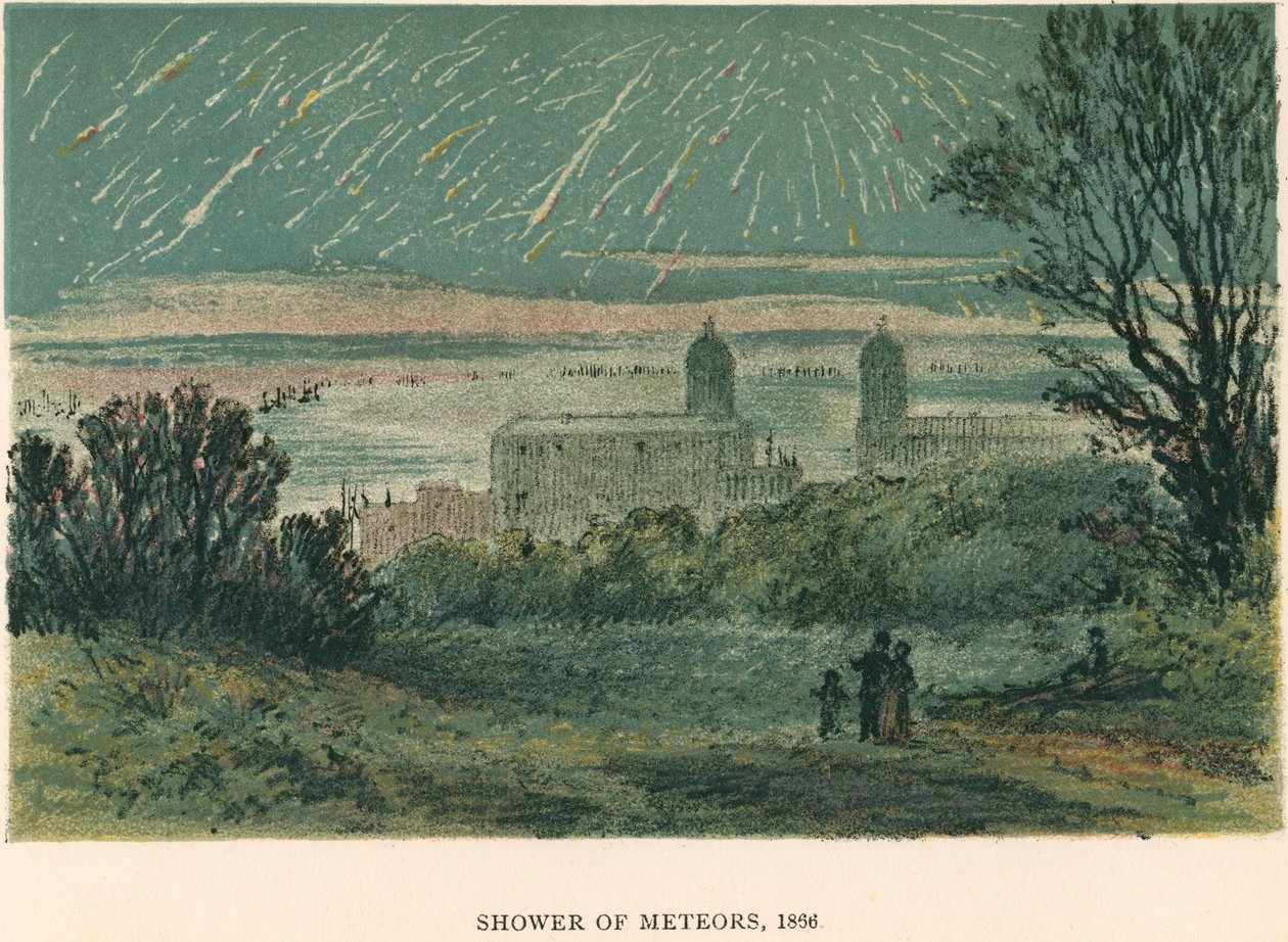 Regn av meteorer som Leonider observerades över Greenwich, London, 1866 1884 av Unbekannt