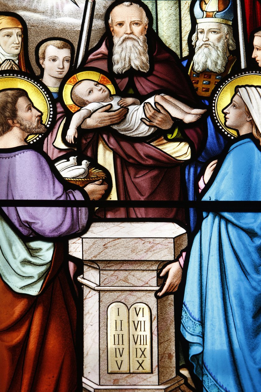 Vår Fru av la Salettes helgedom Fönster i målat glas Presentation av Jesus vid templet, La Salette, Frankrike av Unbekannt