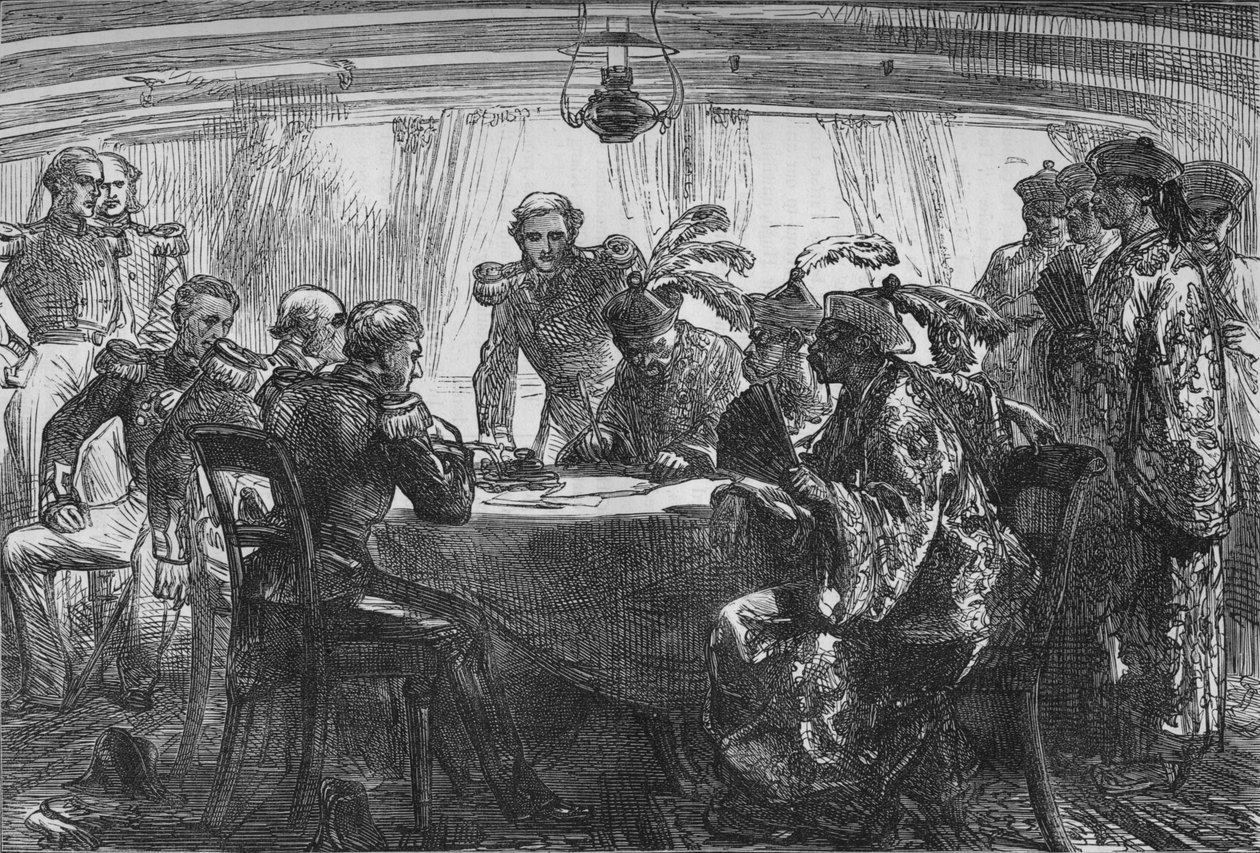 Undertecknande av Nankinfördraget, c1880 av Unbekannt