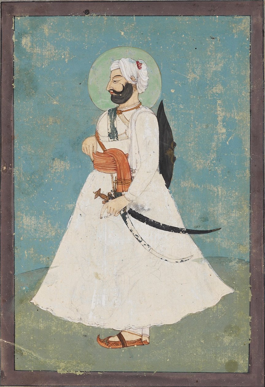 Sikhisk adelsman i profil, c1800 av Unbekannt