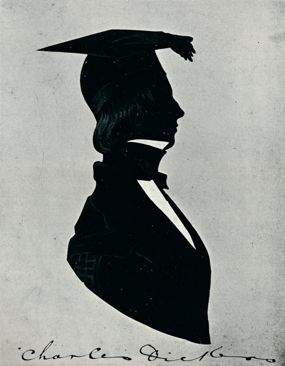 Siluettporträtt av Charles Dickens, c1840-talet, 1910 av Unbekannt