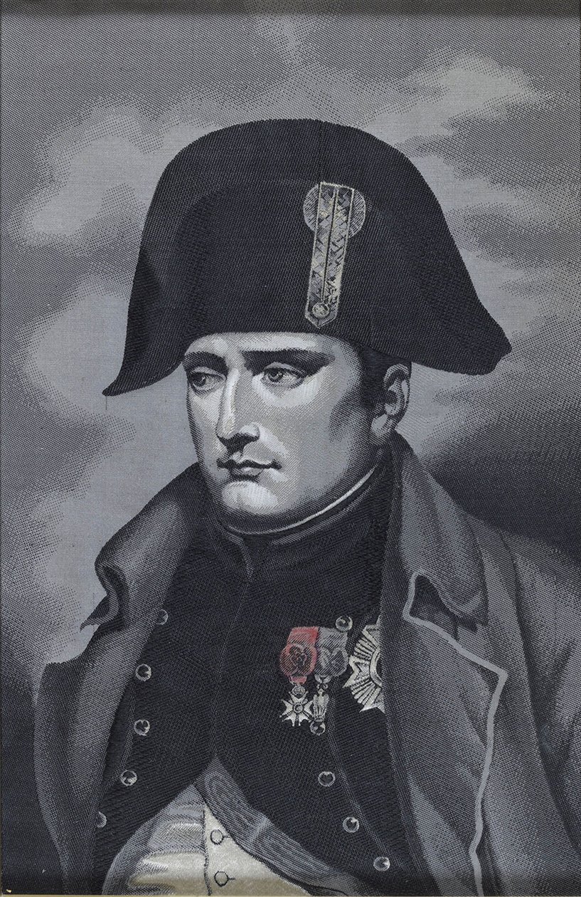 Sidenvävande porträtt av kejsar Napoléon I Bonaparte 1769-1821 av Unbekannt