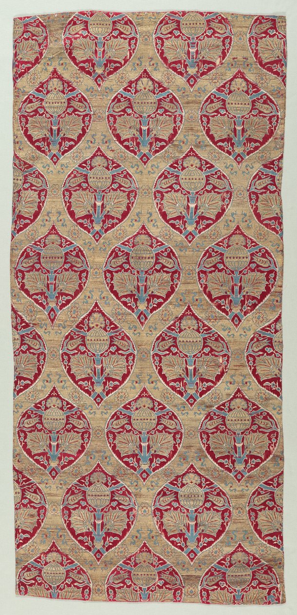 Siden- och guldbrokadfragment, 1600-1650. av Unbekannt