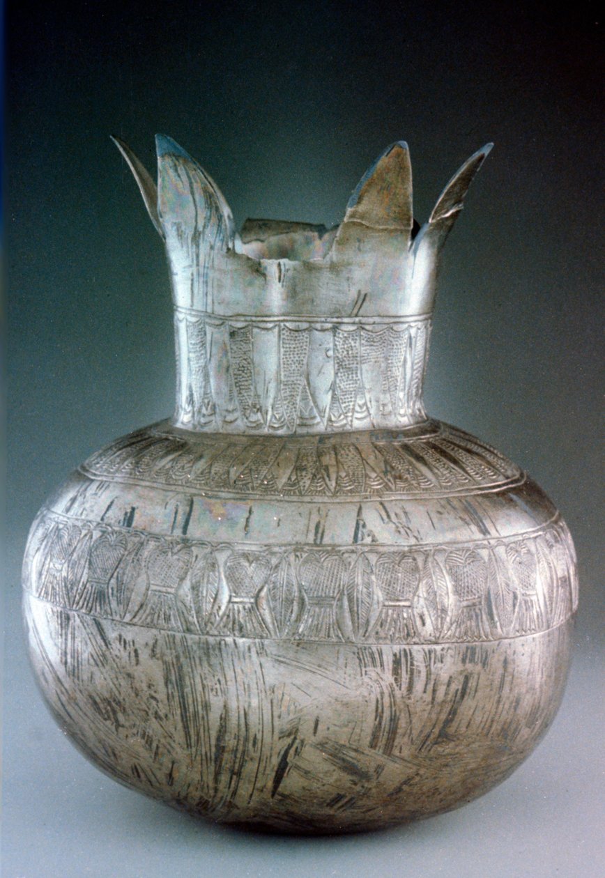 Granatäpplevas i silver, från Tutankhamons grav, 1300-talet f.Kr av Unbekannt